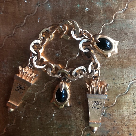 Rare vintage- KARL LAGERFELD Quiver Arrow Charm Bracelet
